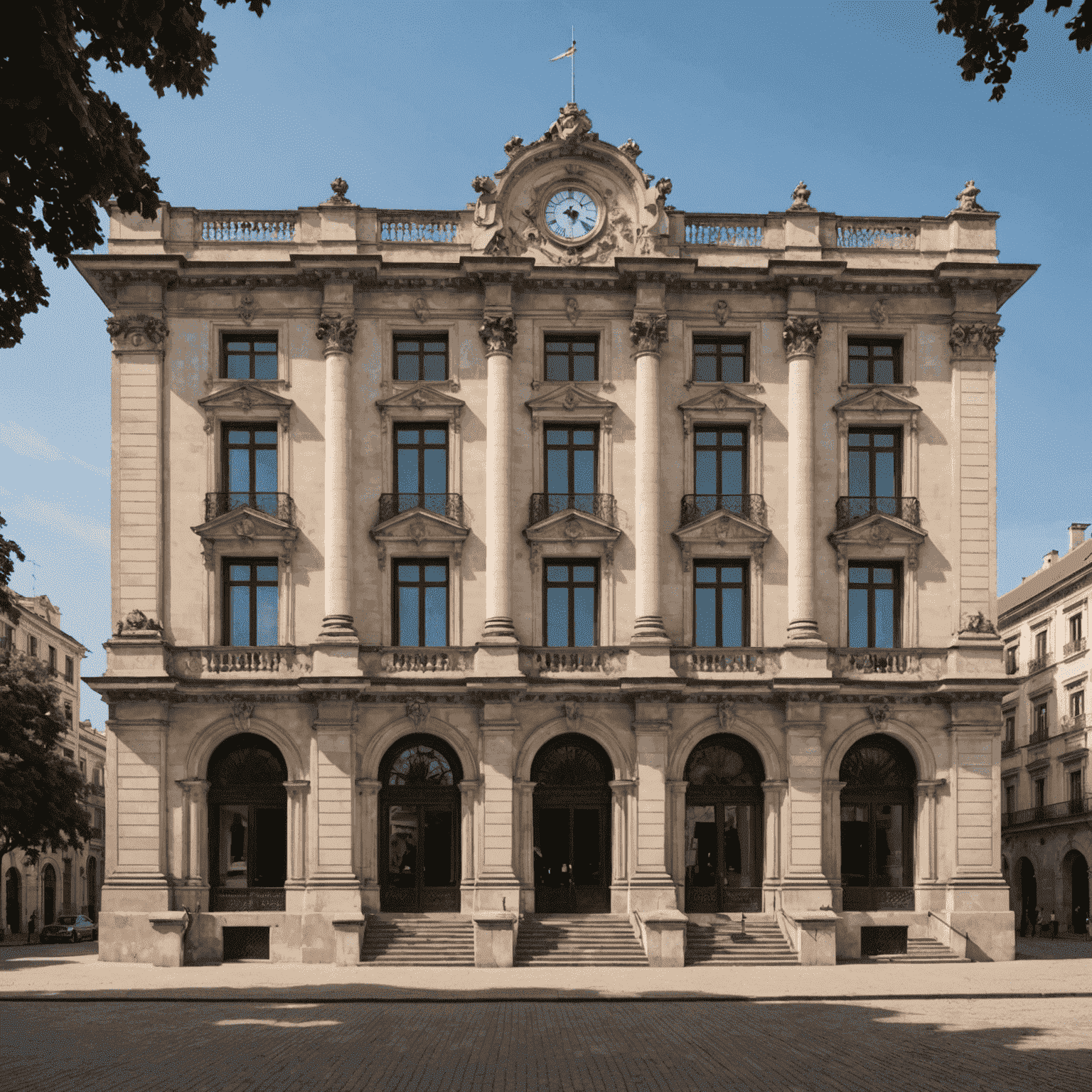 The elegant facade of Museu da Energia, a 19th-century mansion with exhibits on energy history